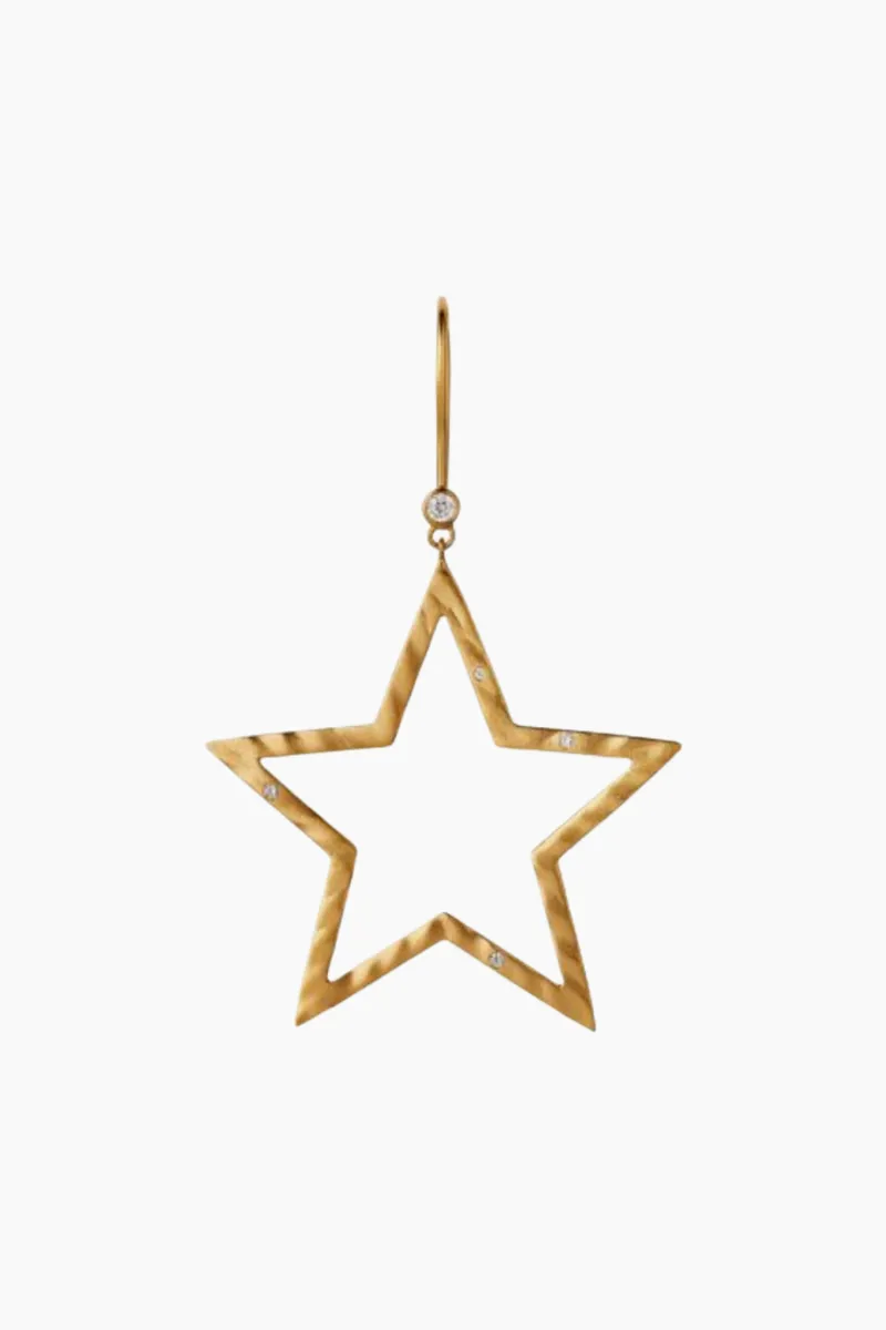 Shining Star Earring - Gold - Stine A - Guld One Size