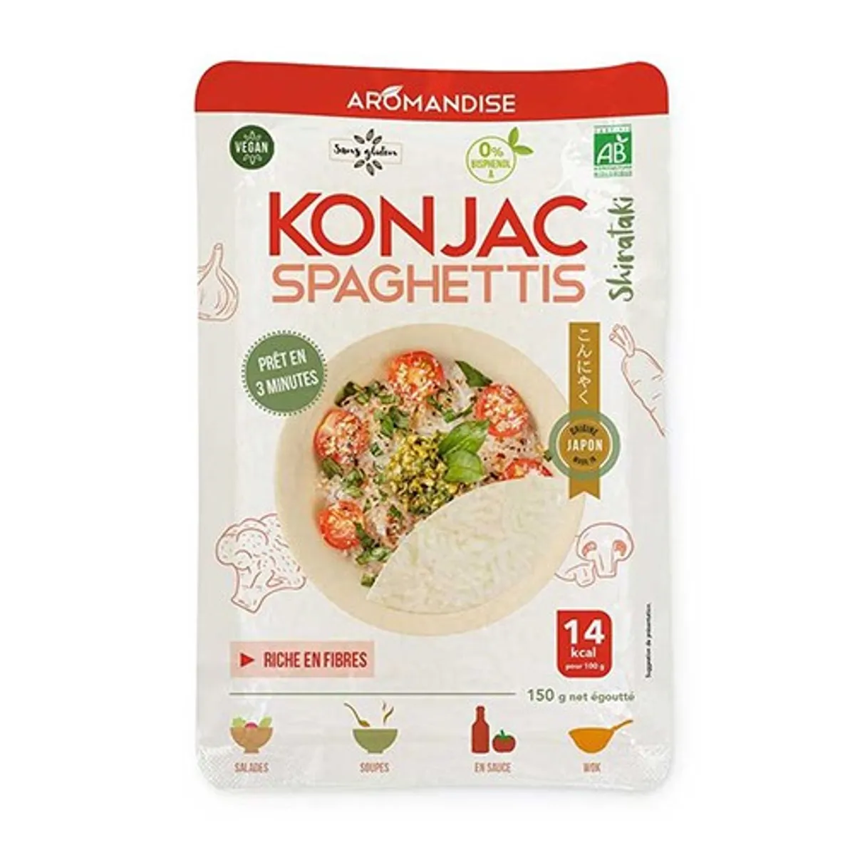 Shirataki & Ris spaghetti Økologisk - 180 gram - Aromandise