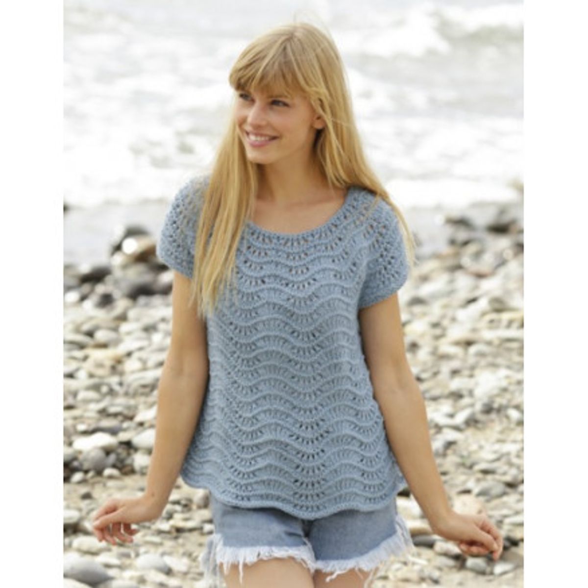 Shore Line by DROPS Design - Top Strikkeopskrift str. S - XXXL - Small