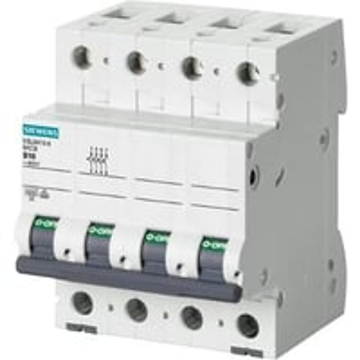 Siemens 5SL6 - Automatsikring, C 10A, 400Vac, 3P+N, 6kA, 4 modul