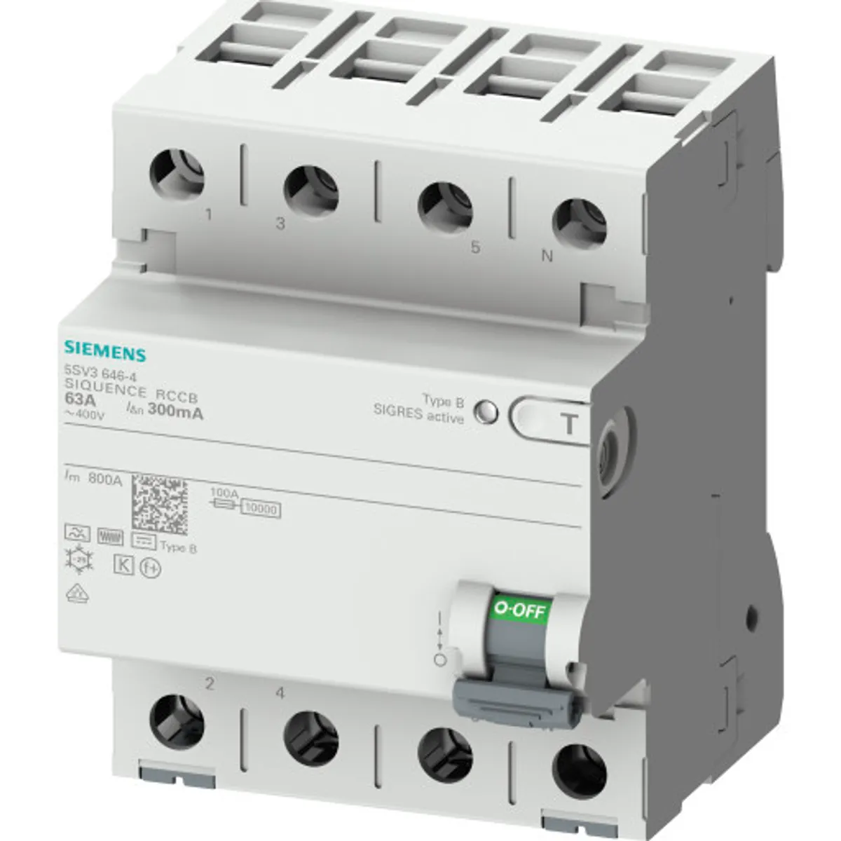 Siemens 5SV PFI relæ B, 4P, 40A