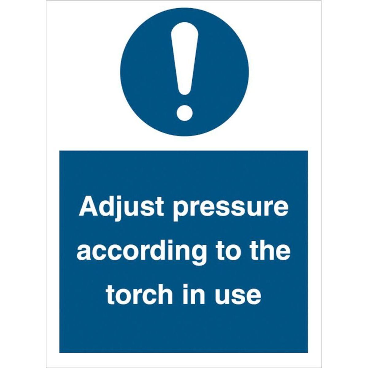 Sign IMO Adjust pressure according to the torch in use 106074