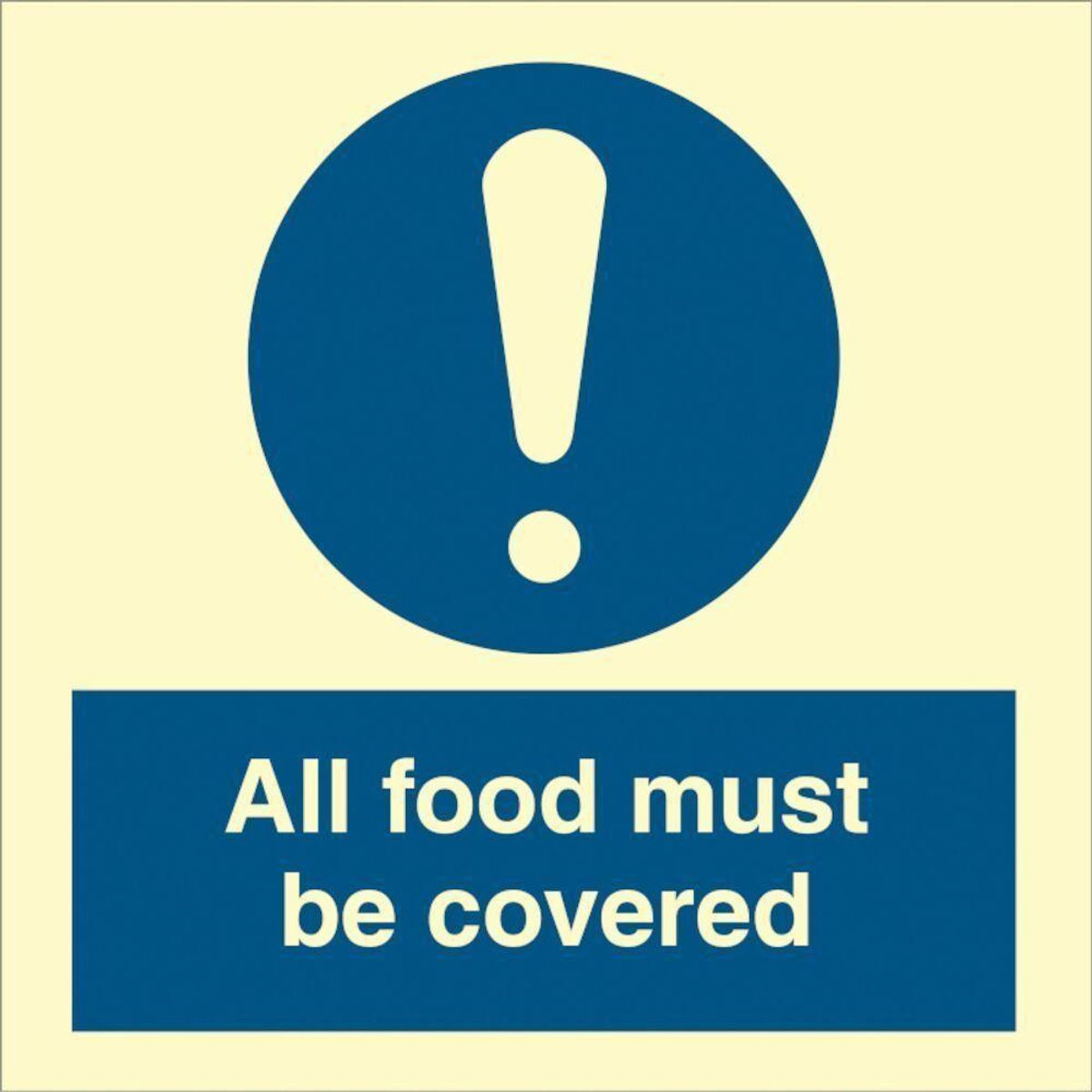 Sign IMO All food must be covered 106276