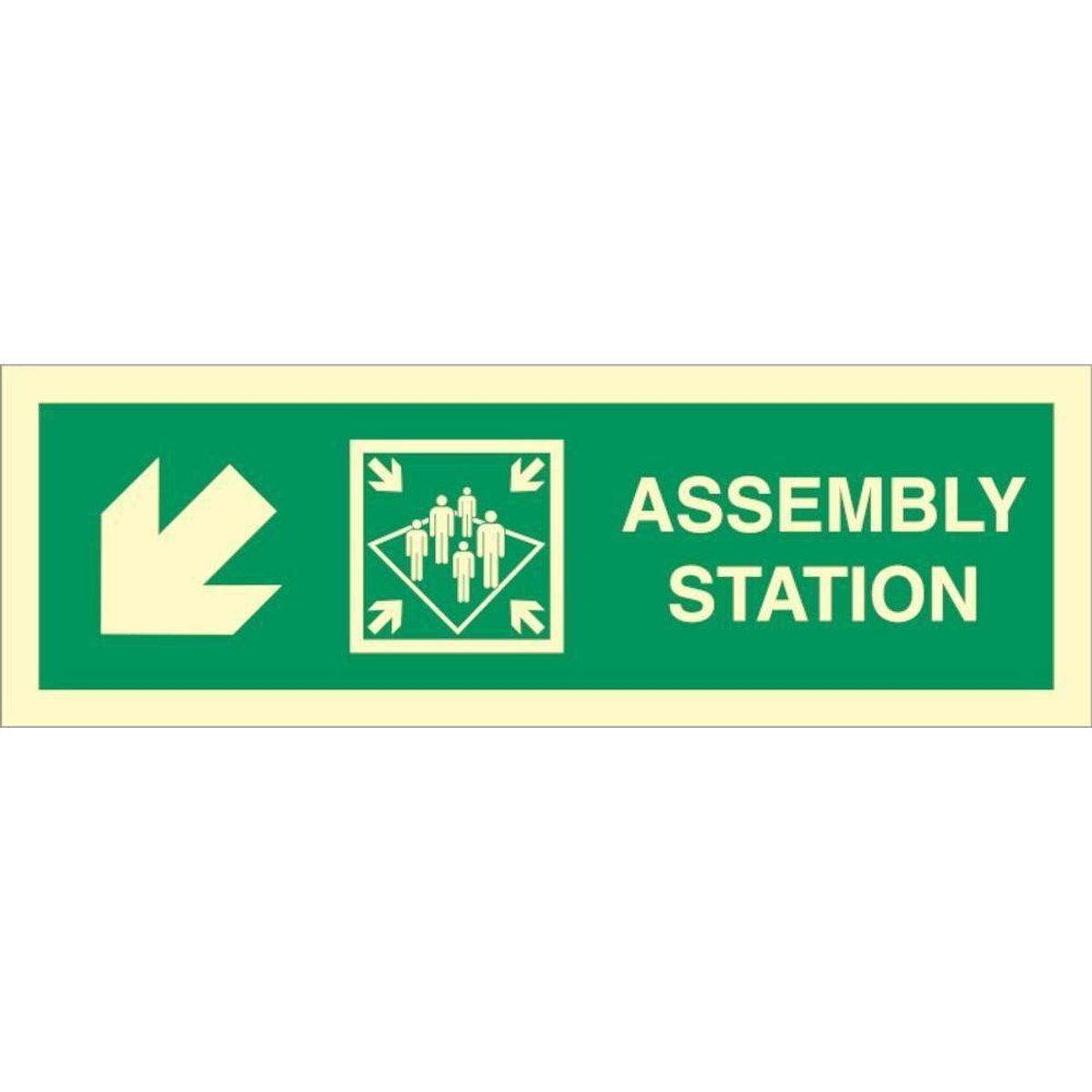 Sign IMO Assembly station arrow down to corner 100053