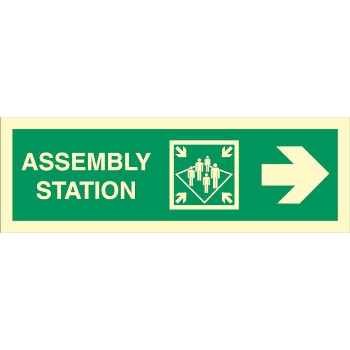 Sign IMO Assembly station arrow right 100057