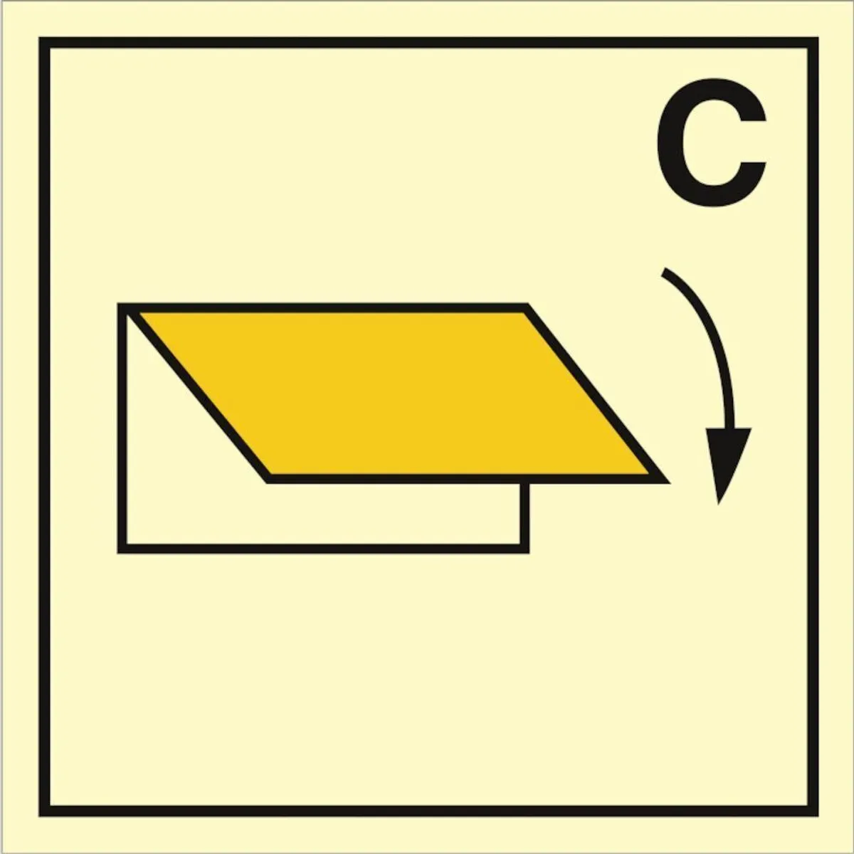 Sign IMO Closing device for cargo spaces ventilation inlet or outlet 104272