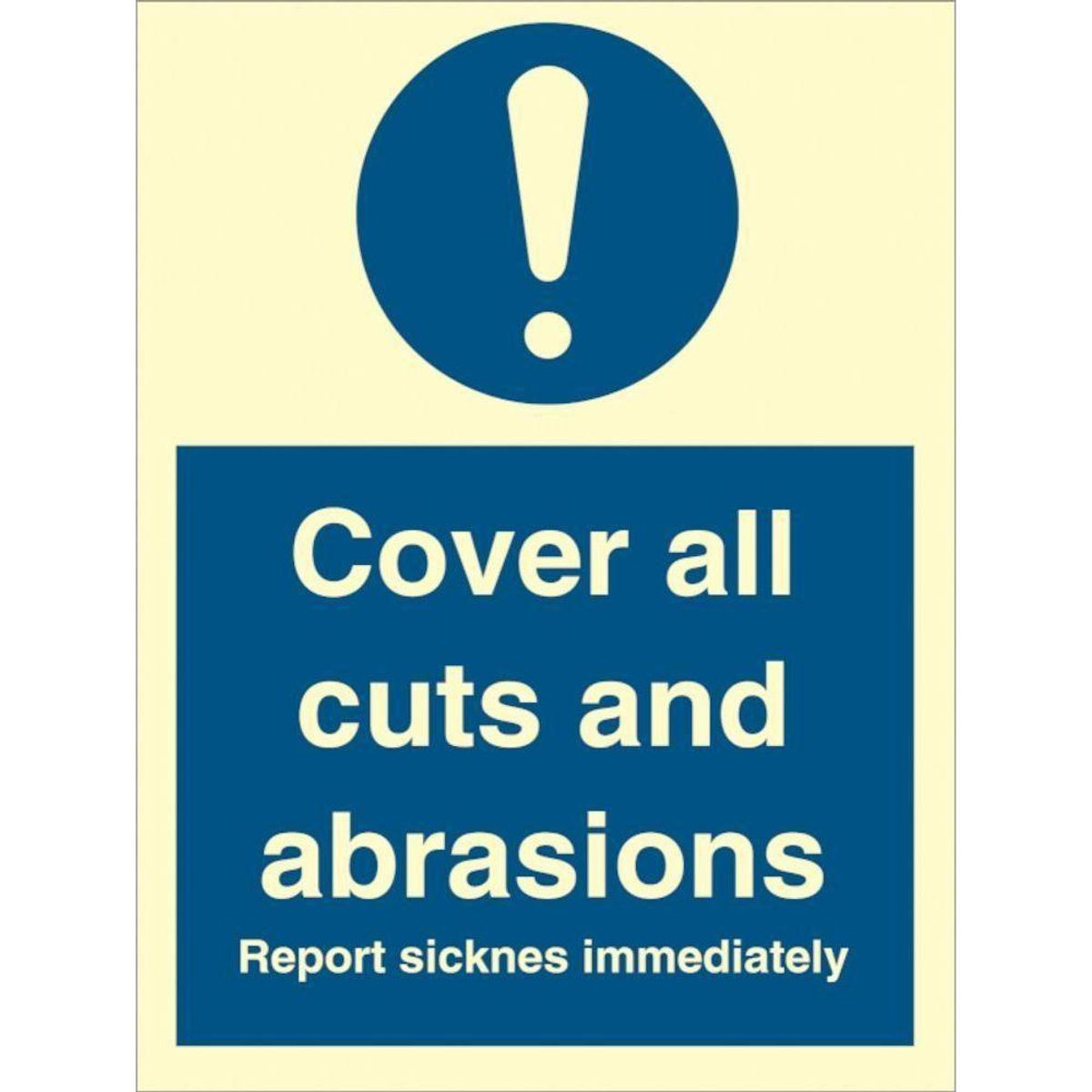 Sign IMO Cover all cuts and abrasions 106049