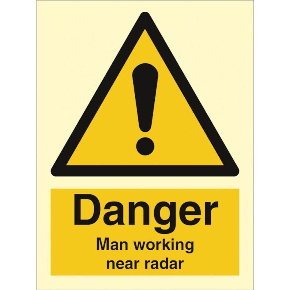 Sign IMO Danger man working near rader 107018