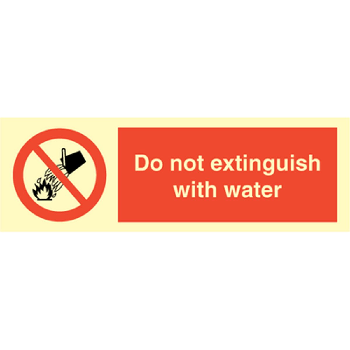 Sign IMO Do not extinguish with water 102085