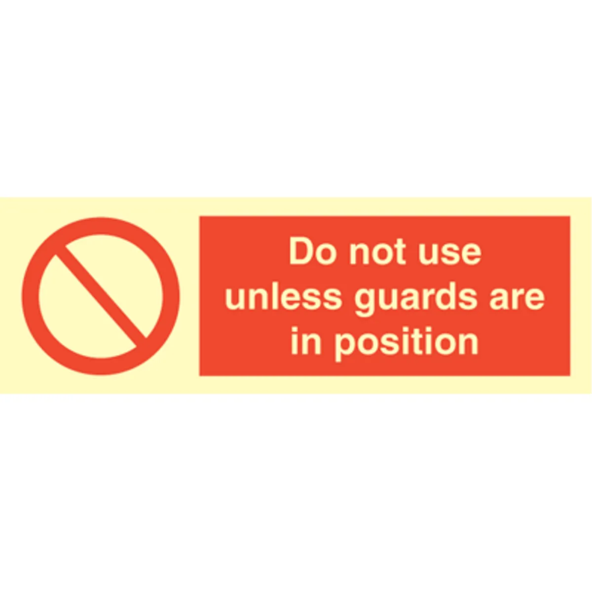 Sign IMO Do not use unless guards are in position 102075