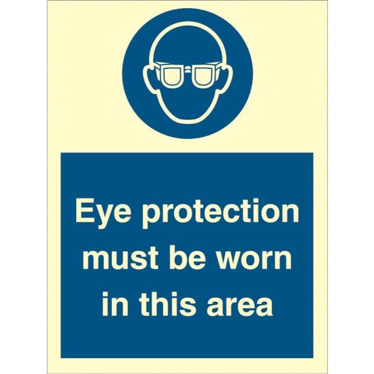 Sign IMO Eye protection must be worn in this area 106036