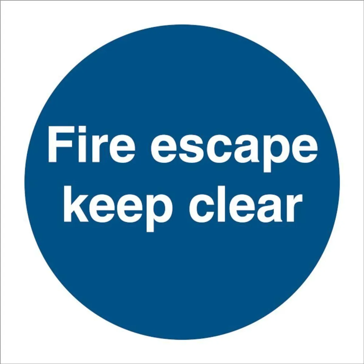 Sign IMO Fire escape keep clear 106100