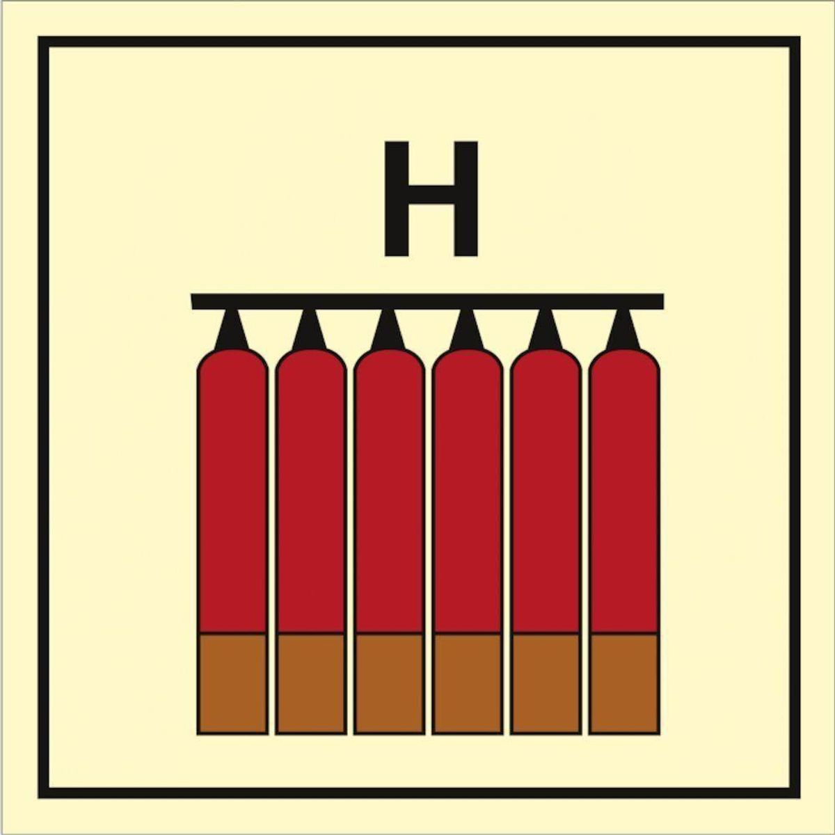 Sign IMO Fixed halon fire extinguisher battery 104145