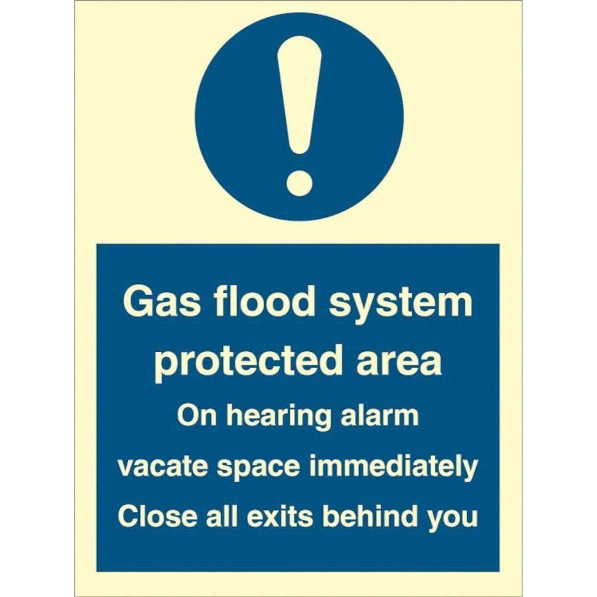 Sign IMO Gas flood system protection area 106059