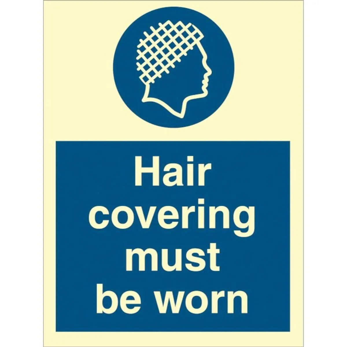 Sign IMO Hair covering must be worn 106066