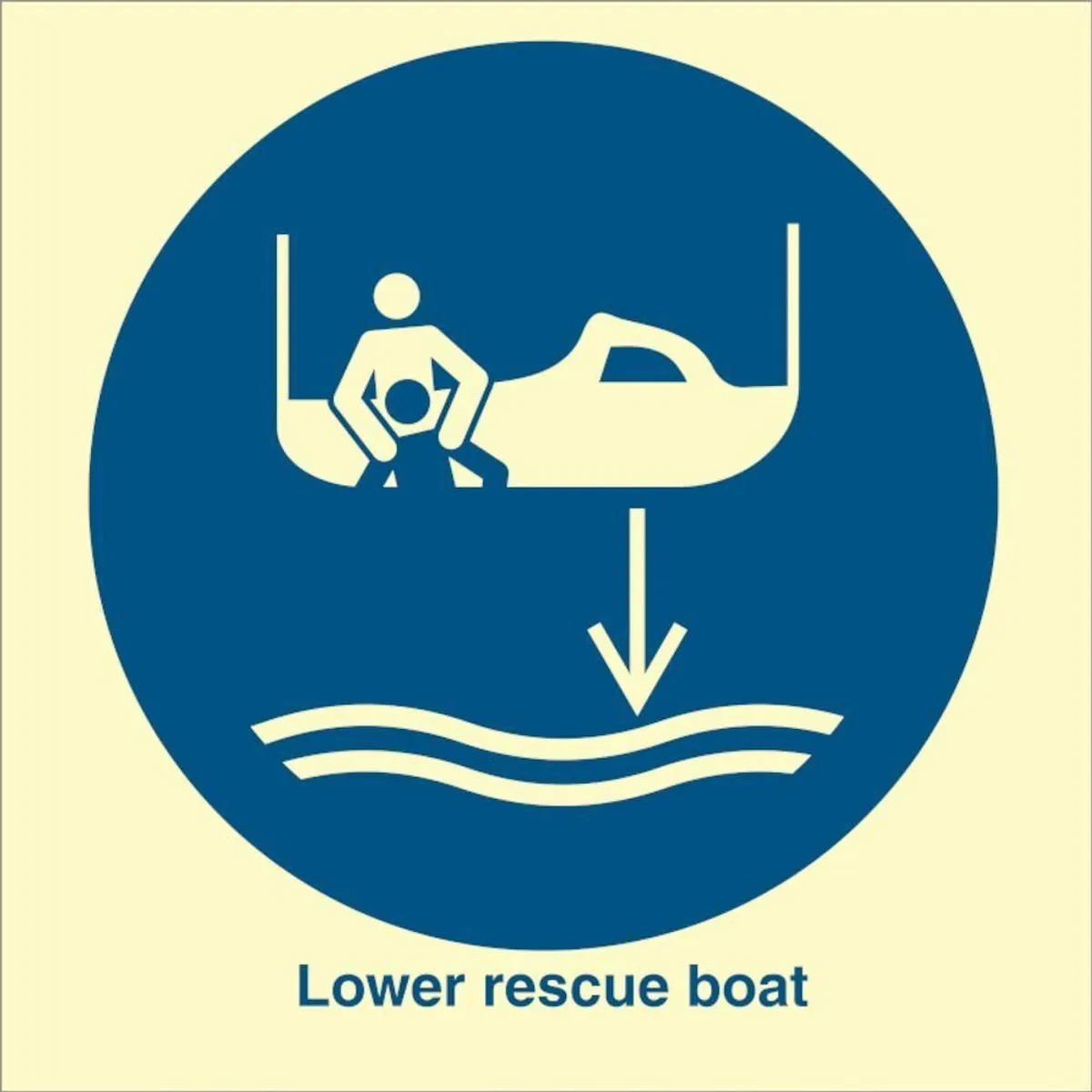 Sign IMO Lower rescue boat