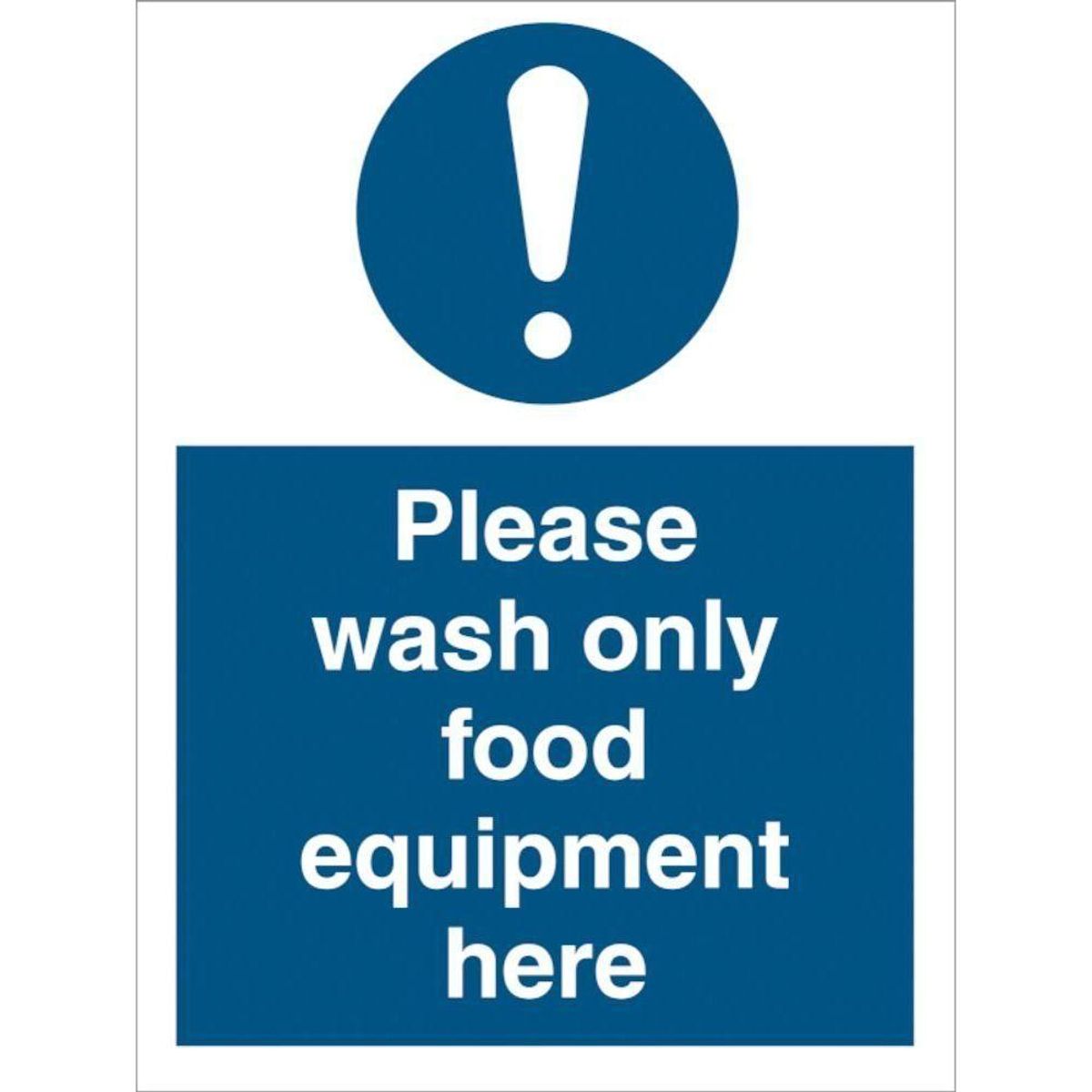 Sign IMO Please wash only food equipment here