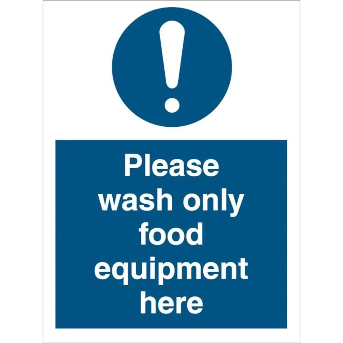 Sign IMO Please wash only food equipment here