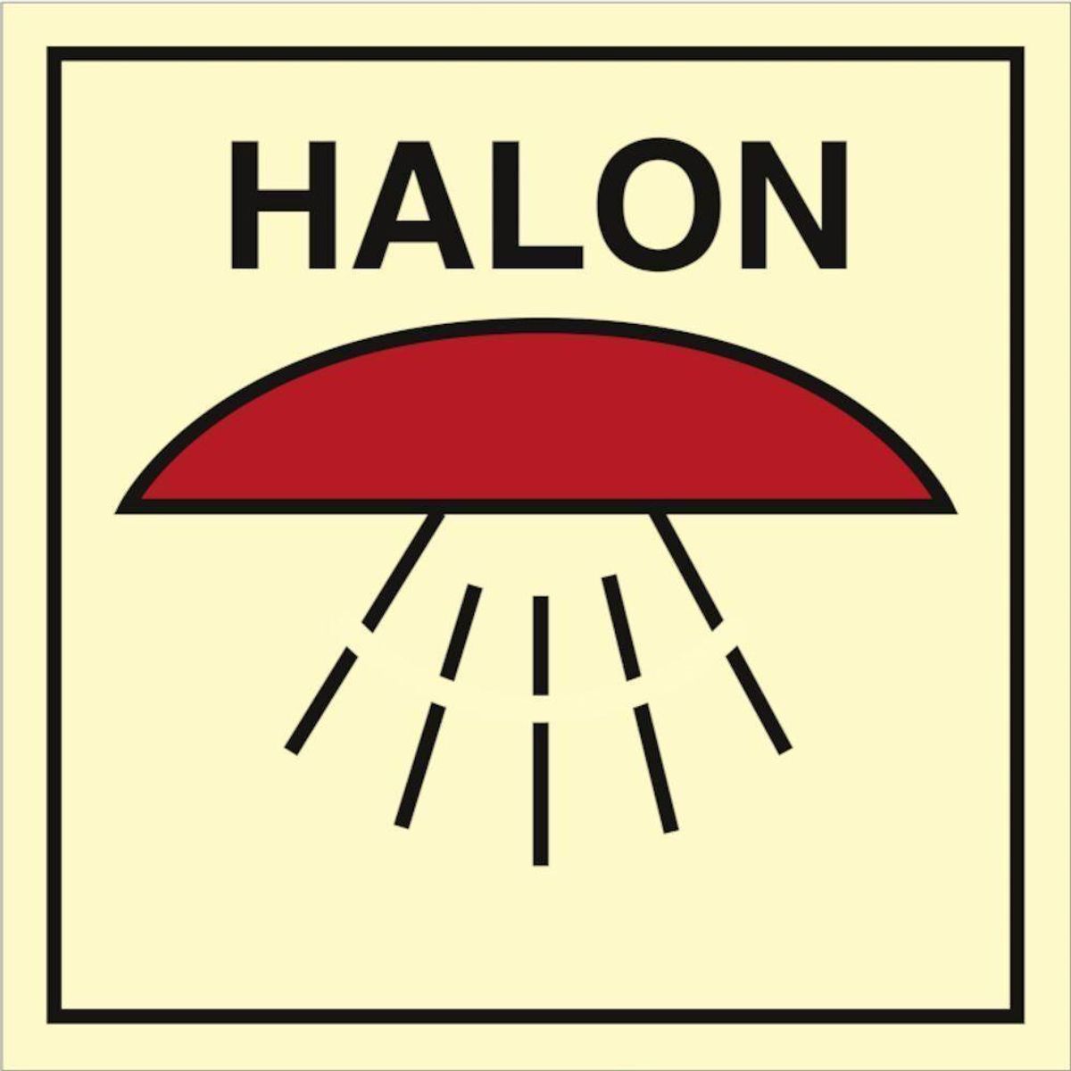 Sign IMO Space protected by halon