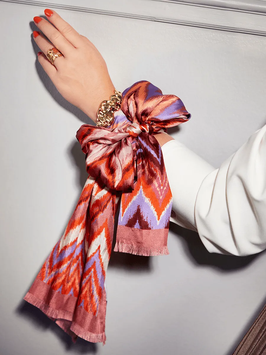 Silk Scarf | Wave Dusty Rose