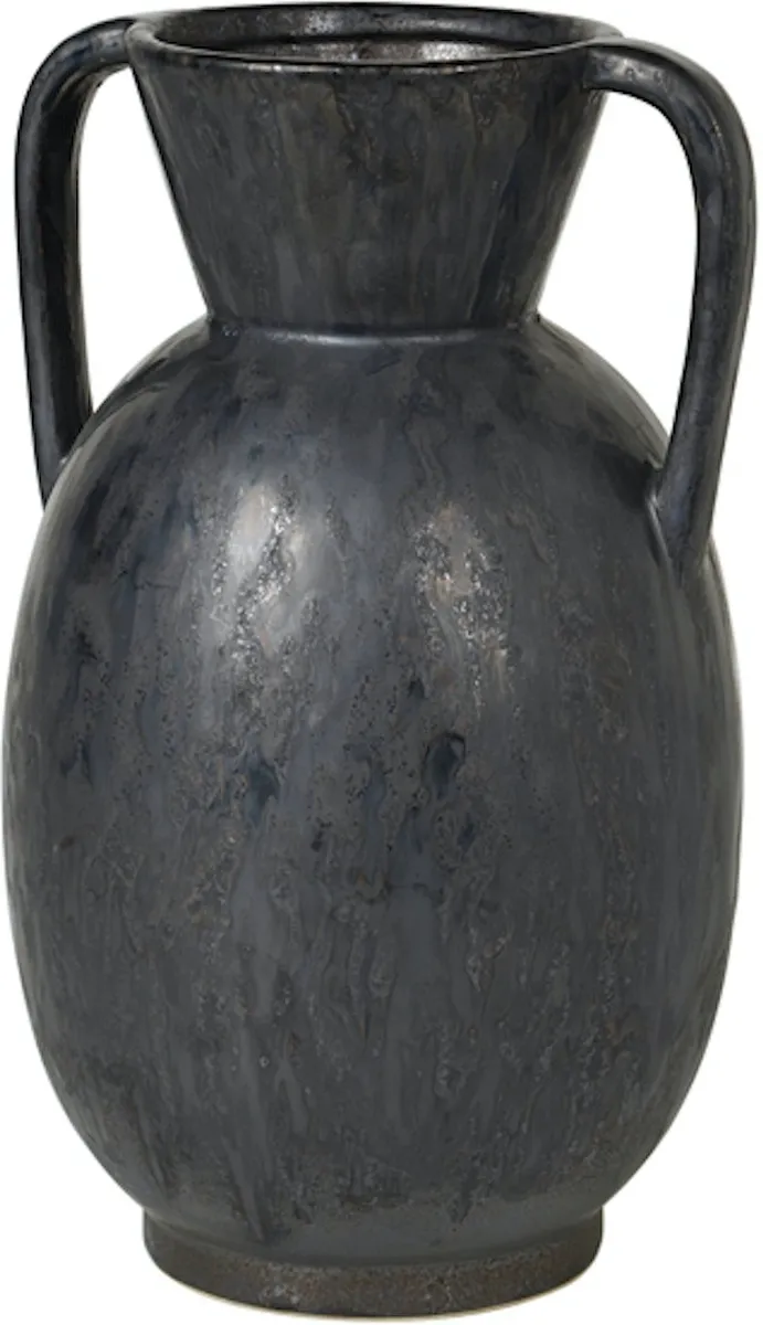 Simi, Vase, grå/sort, H29x19x19 cm, keramik