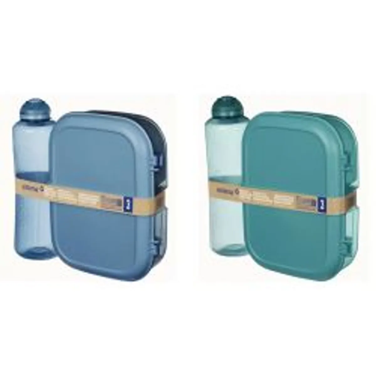 Sistema 1.1l Ribbon With 480ml Bottle Ocean Bound - Teal Stone - Madkasse