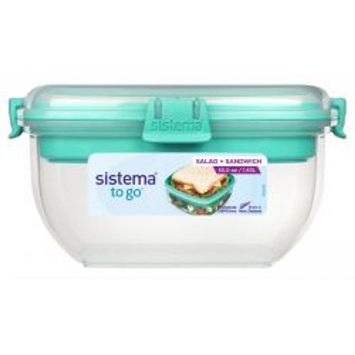 Sistema 1.63l Salad & Sandwich To Go Minty Teal - Madkasse