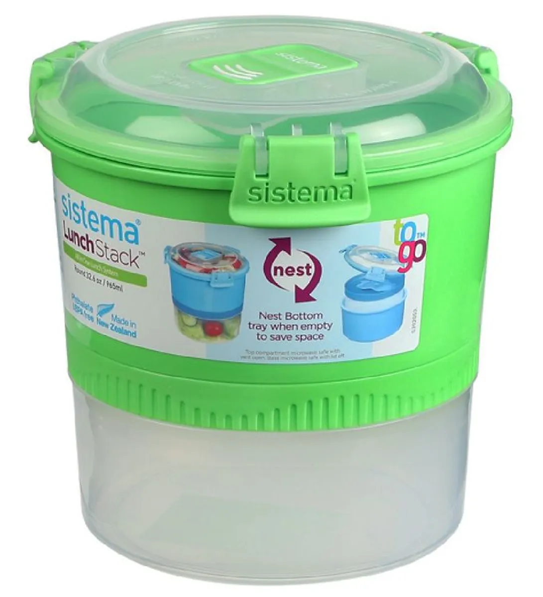 Sistema Madkasse m. Bestik - Lunch Stack - 965 ml - Grøn