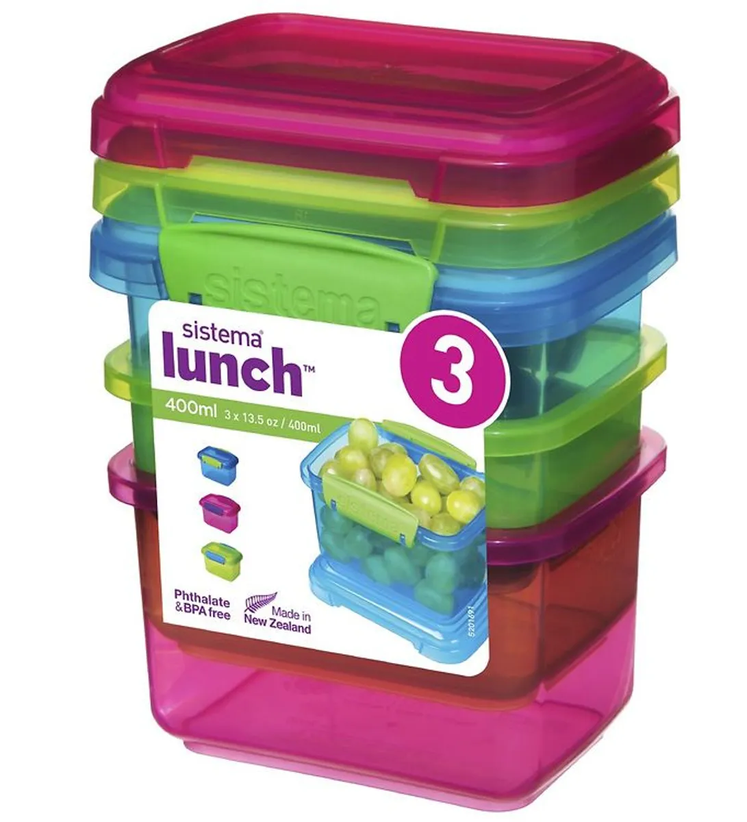 Sistema Madkasser - Lunch Packs - 3-pak - 400 ml - Multi