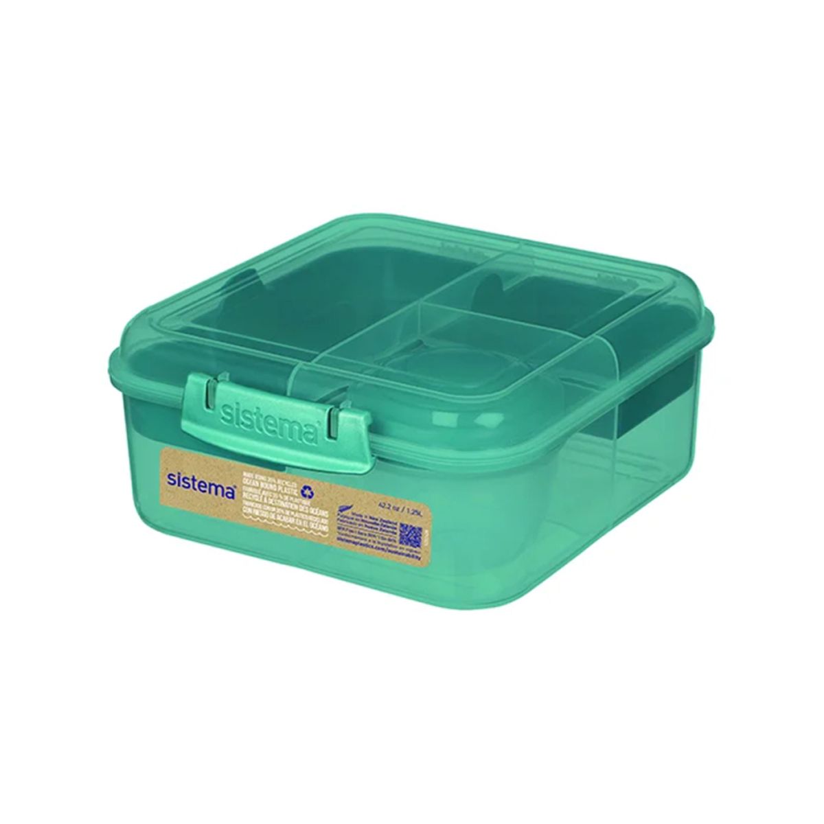 Sistema Ocean Bound Bento Cube Madkasse 1,25 l - Teal Stone