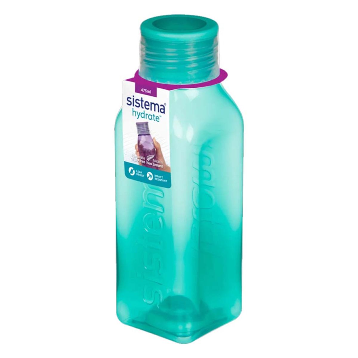 Sistema Square drikkedunk 475 ml - Minty Teal