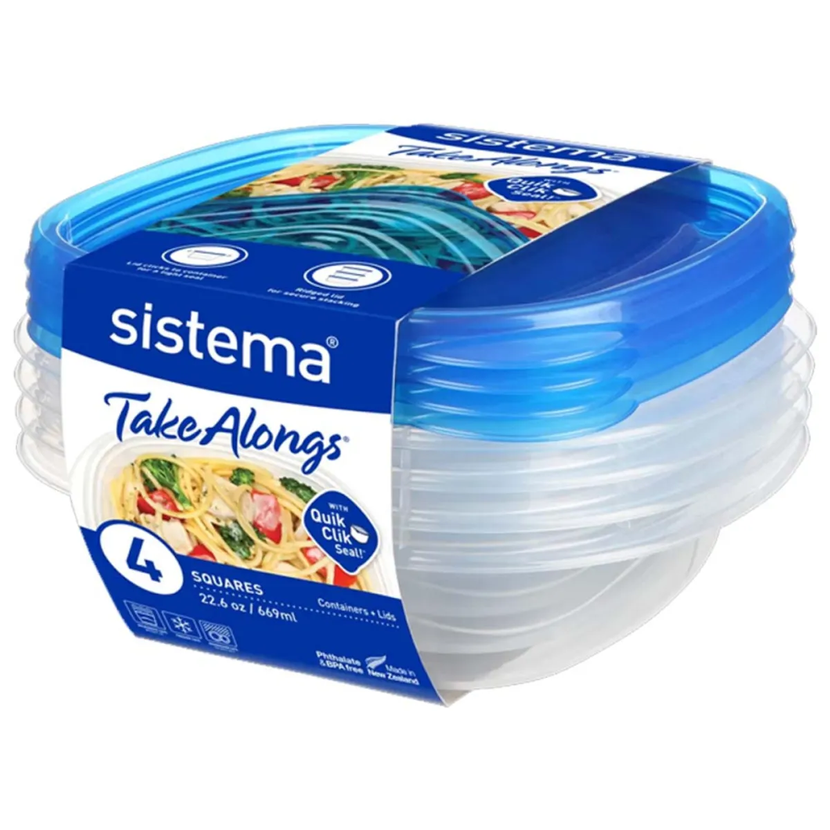 Sistema TakeAlongs plastbøtter 669 ml. - 4 stk.