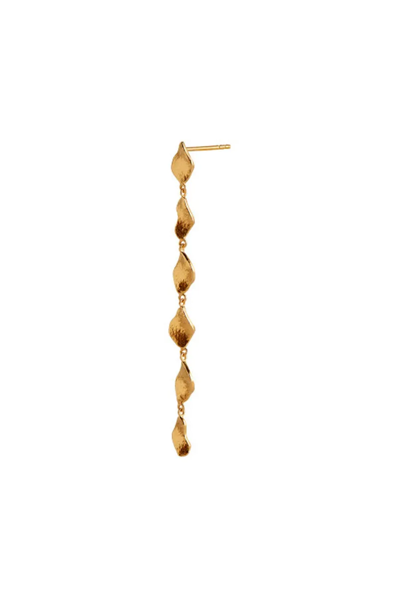 Six Dangling Ile De L'Amour Long Earring - Gold - Stine A - Guld One Size