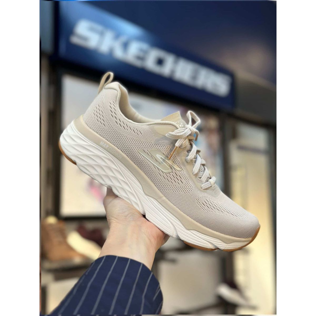 Skechers, Dame, Sneakers, Max Cushioning, Elite - Destination Point - Natur 36