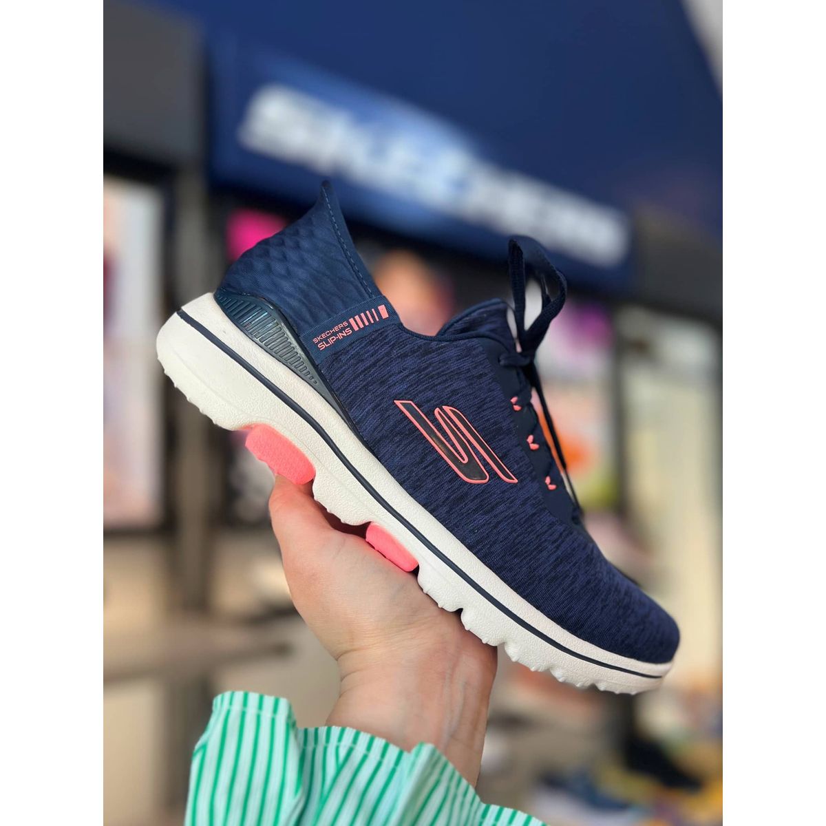 Skechers, Dame, Sneakers, Slip-ins,: GO GOLF WALK 5 - Navy/ Pink 39,5