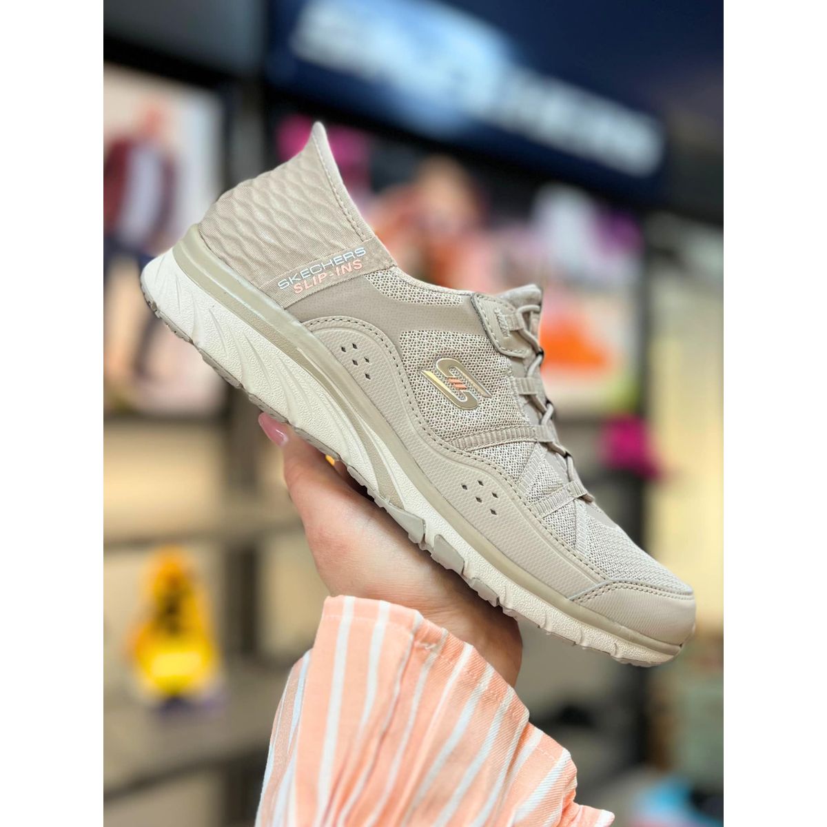 SKECHERS, Dame, Sneakers, Slip-ins, Gratis Sport - Awe Inspiring - Taupe 37