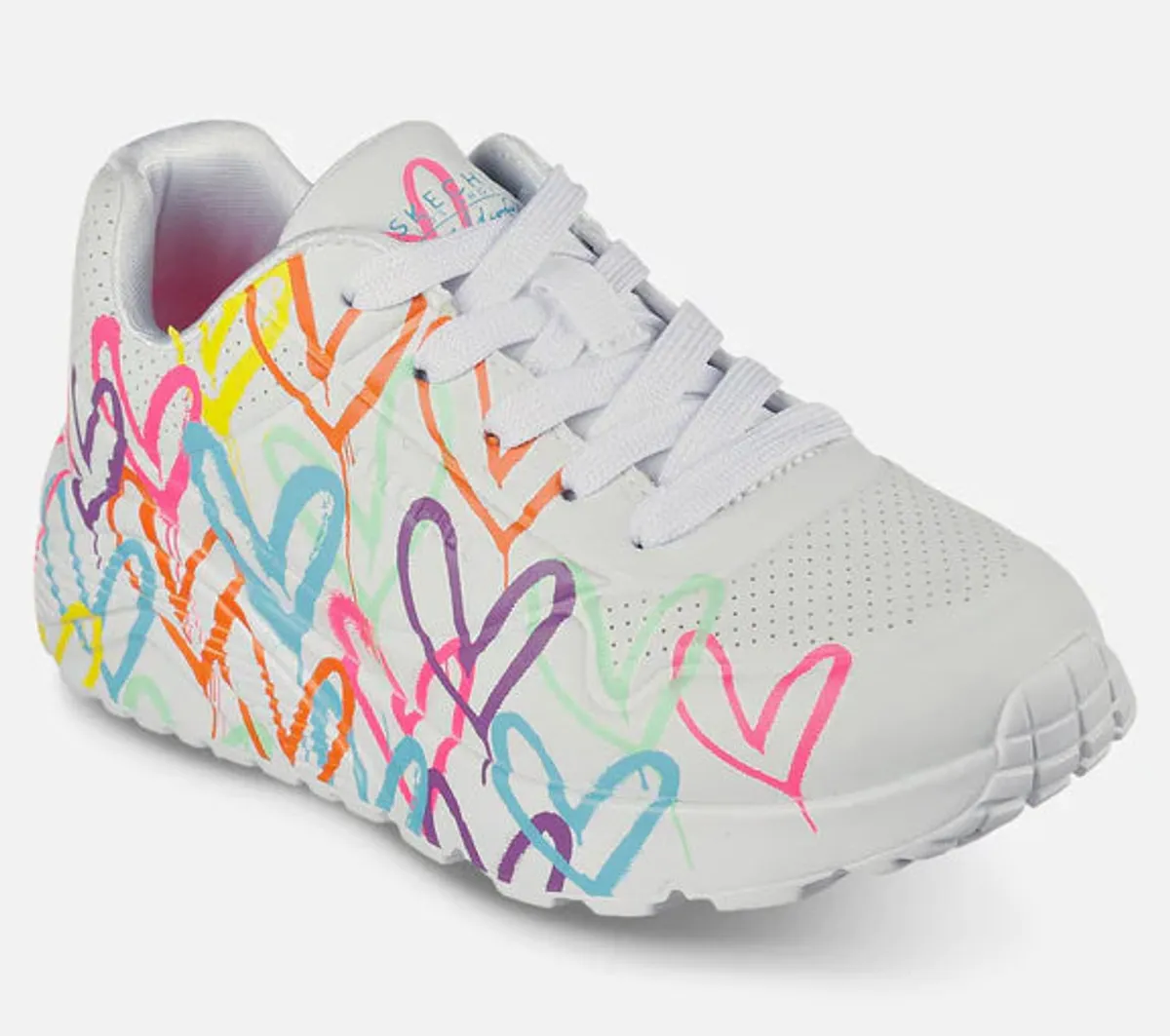 Skechers - Girls Uno Lite, Spread the Love - 76-0999 - Hvid/multi - 33