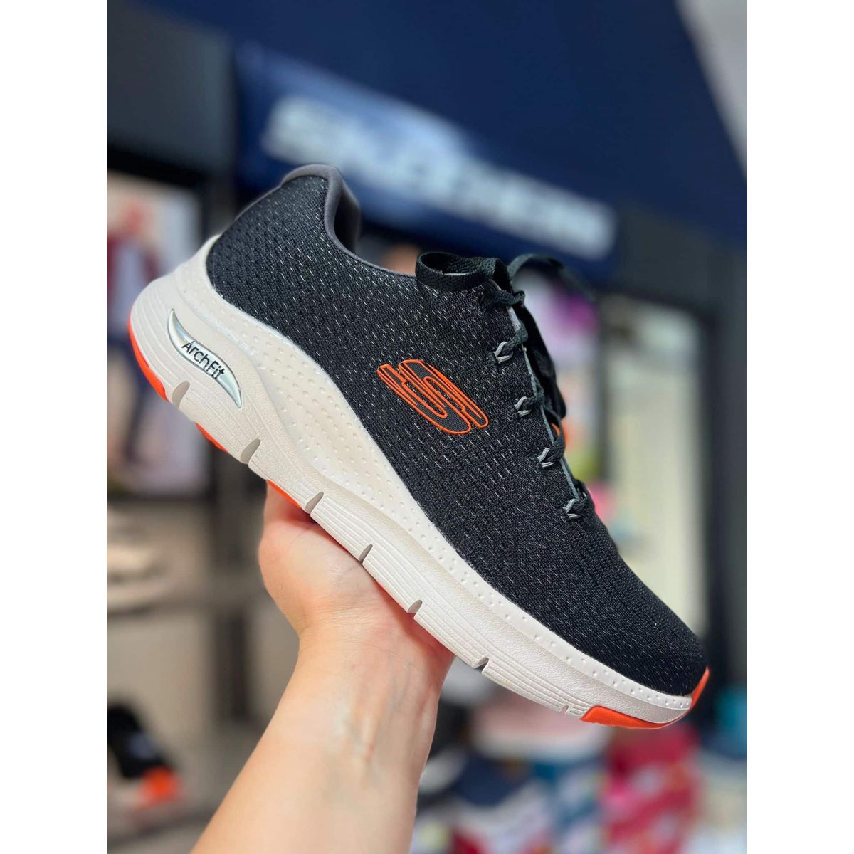 Skechers Sneakers, Arch Fit - Takar - Black -Orange 47,5