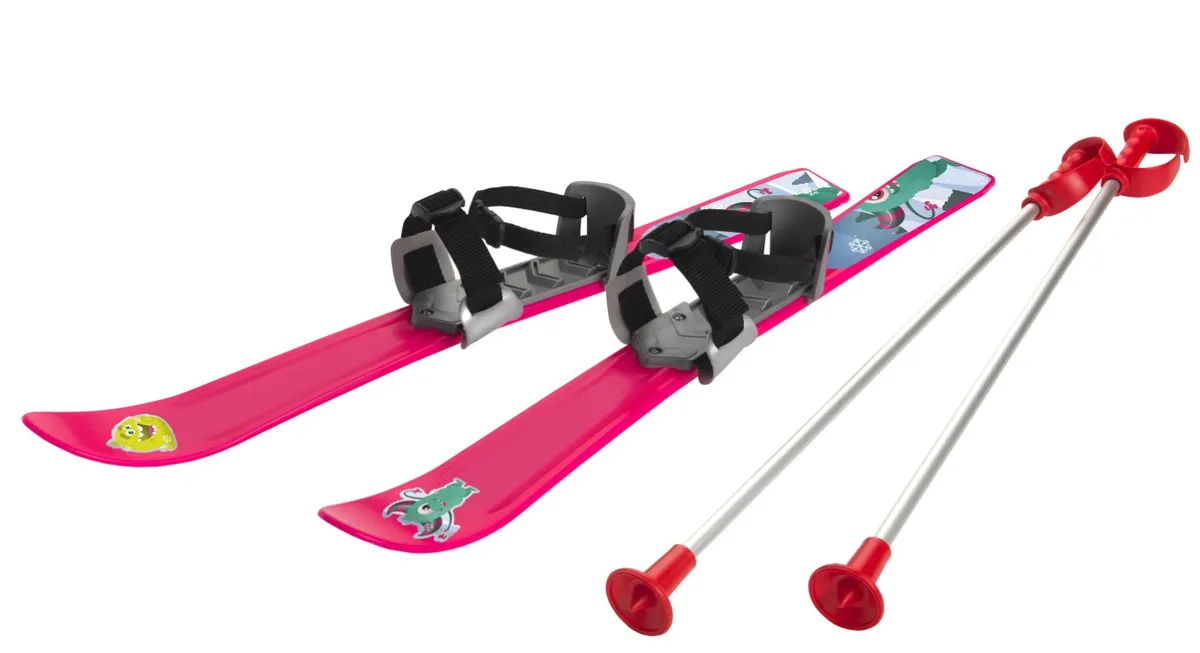 Ski til Børn 70 cm med skistave, Pink