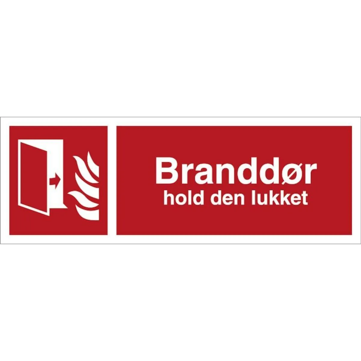 Skilt Branddør Hold den lukket H417