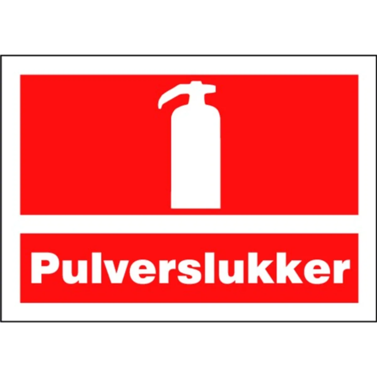 Skilt til pulverslukker, 30x21 cm