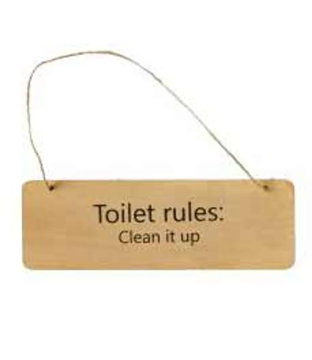 Skilt - Toilet rules, Clean it up