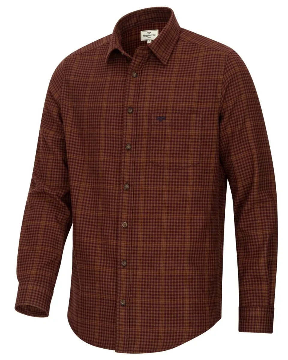 Skjorte Harris rust ternet twill, herre, bomuld/uld - 3XL