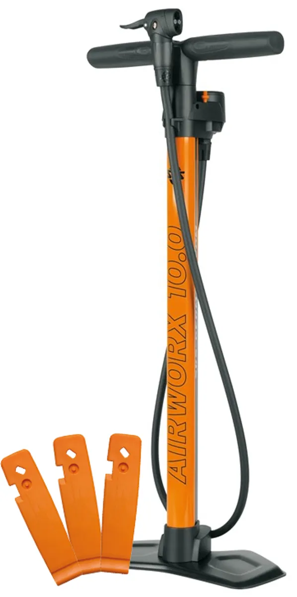 SKS Airworx 10.0 Fodpumpe - Orange (inkl. 3 dækjern)