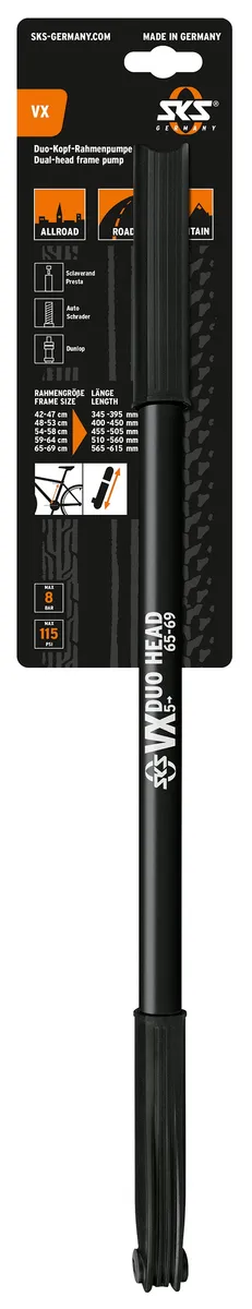 SKS VX 5 Håndpumpe 565-615mm Multi Ventil 6bar/87psi - Sort