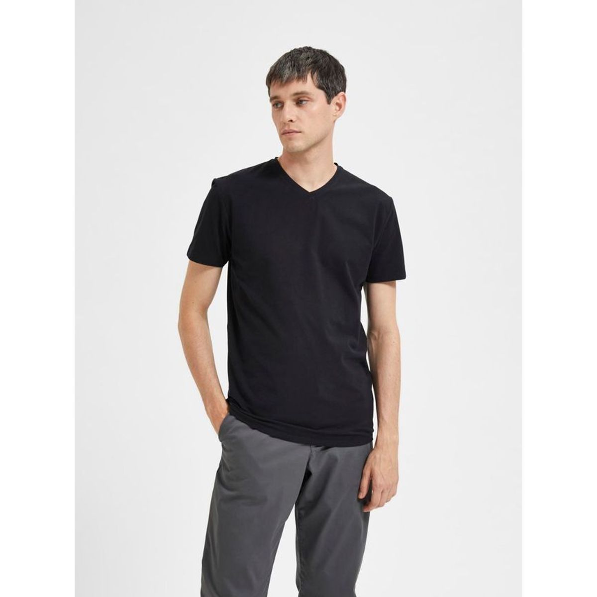 SLHAEL SS V-NECK TEE B NOOS