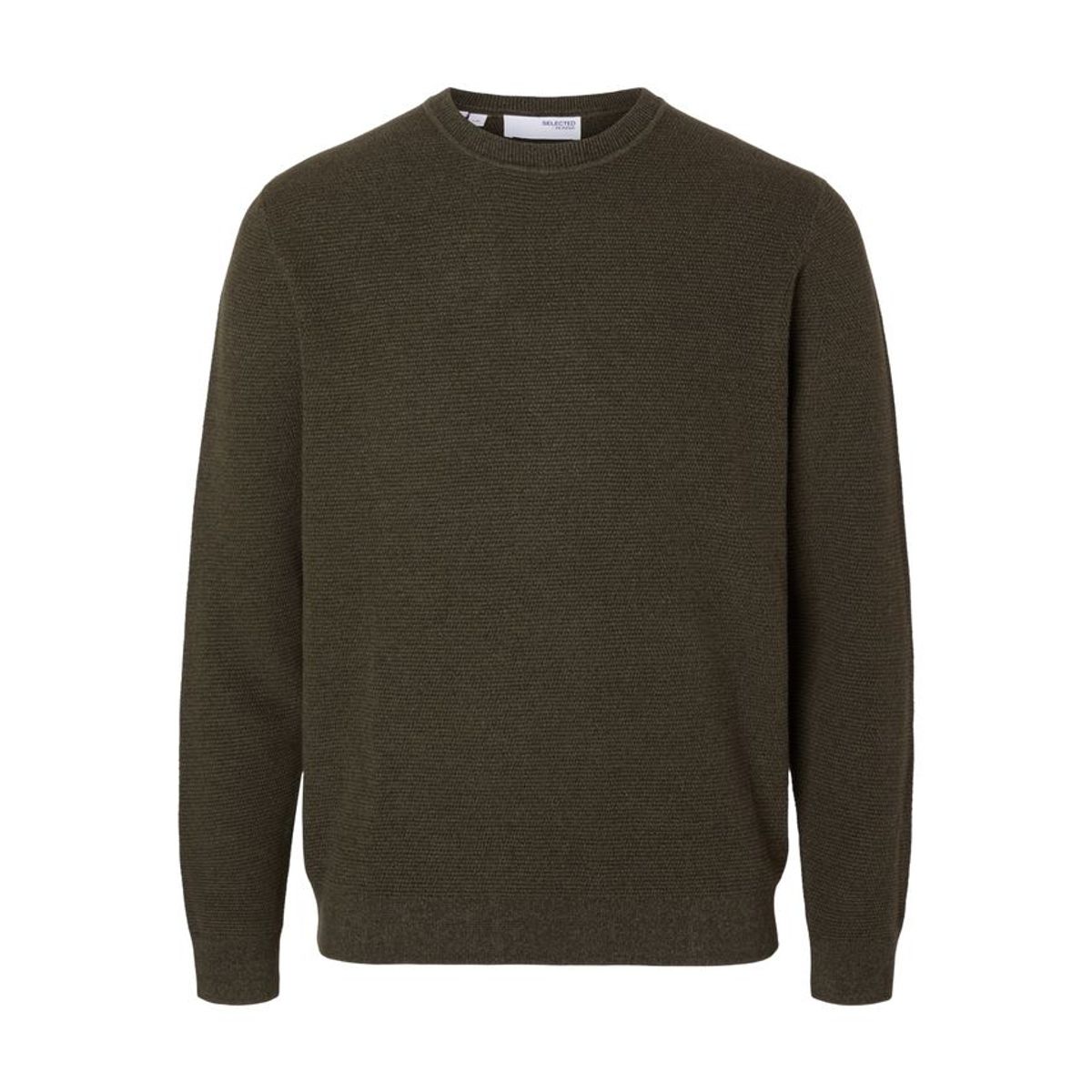 SLHROSS LS KNIT STRUCTURE CREW NECK