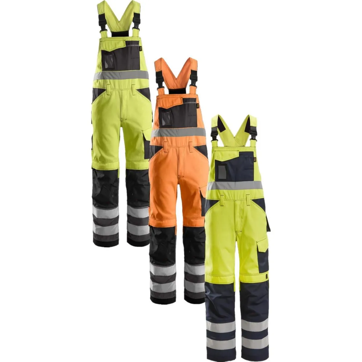 Snickers 0113 high-vis overall, klasse 2 gul/gråmeleret 46