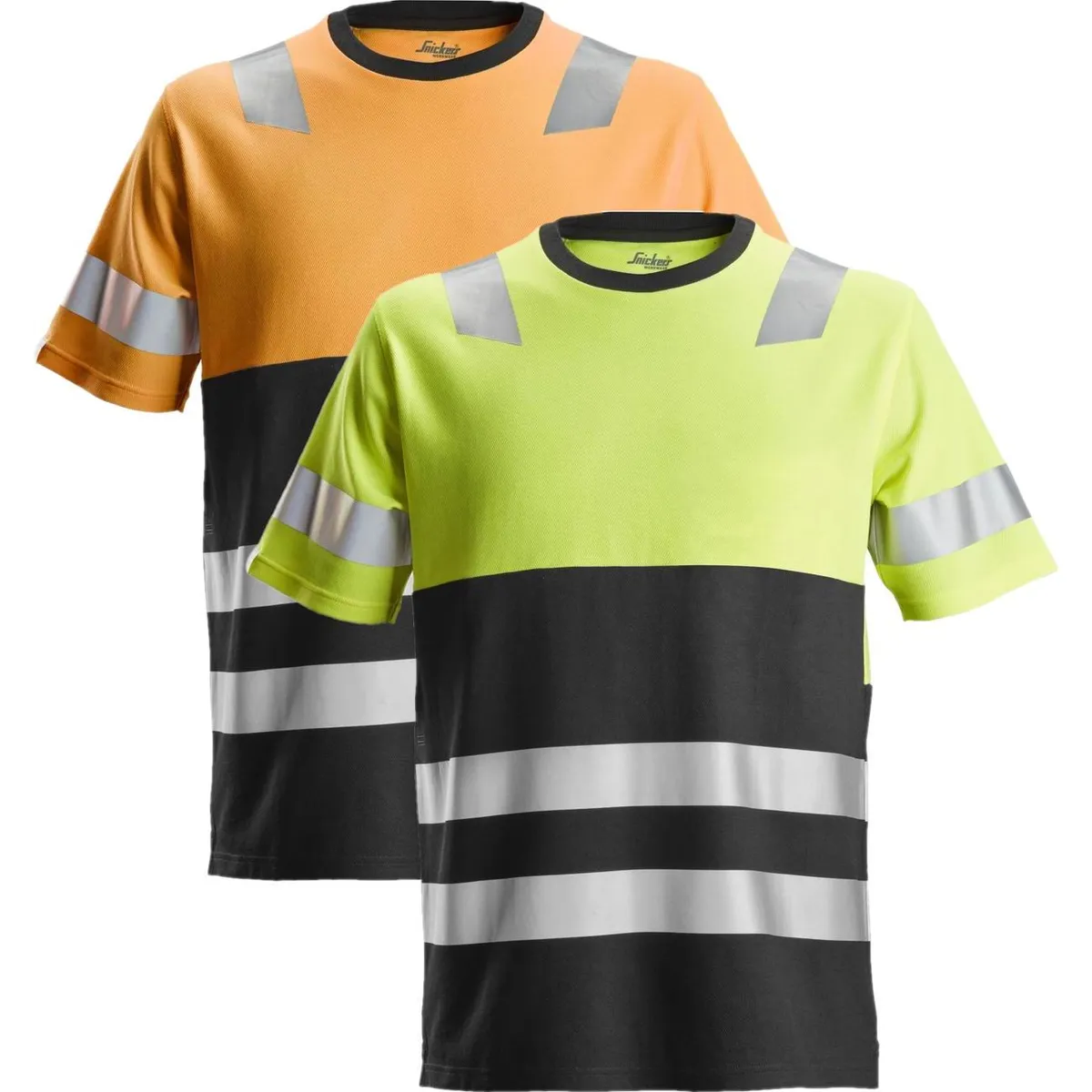 Snickers 2534 high-vis t-shirt, klasse 1 gul/sort S