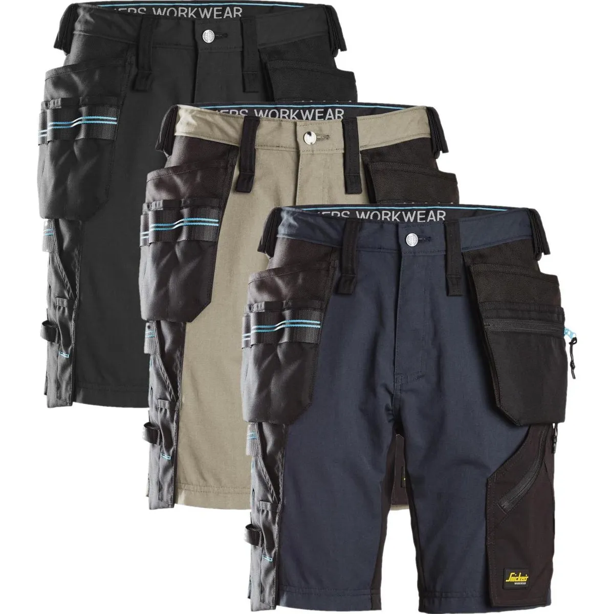 Snickers 6110 litework, 37.5® shorts med hylsterlommer navy/sort 50